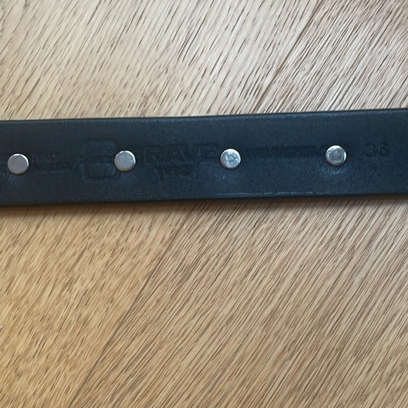 Brave Black Leather Belt with Silver Studs - Picture 5 of 8